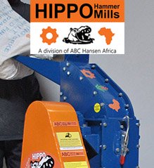 The Hippomills logo above a Hippo hammer mill